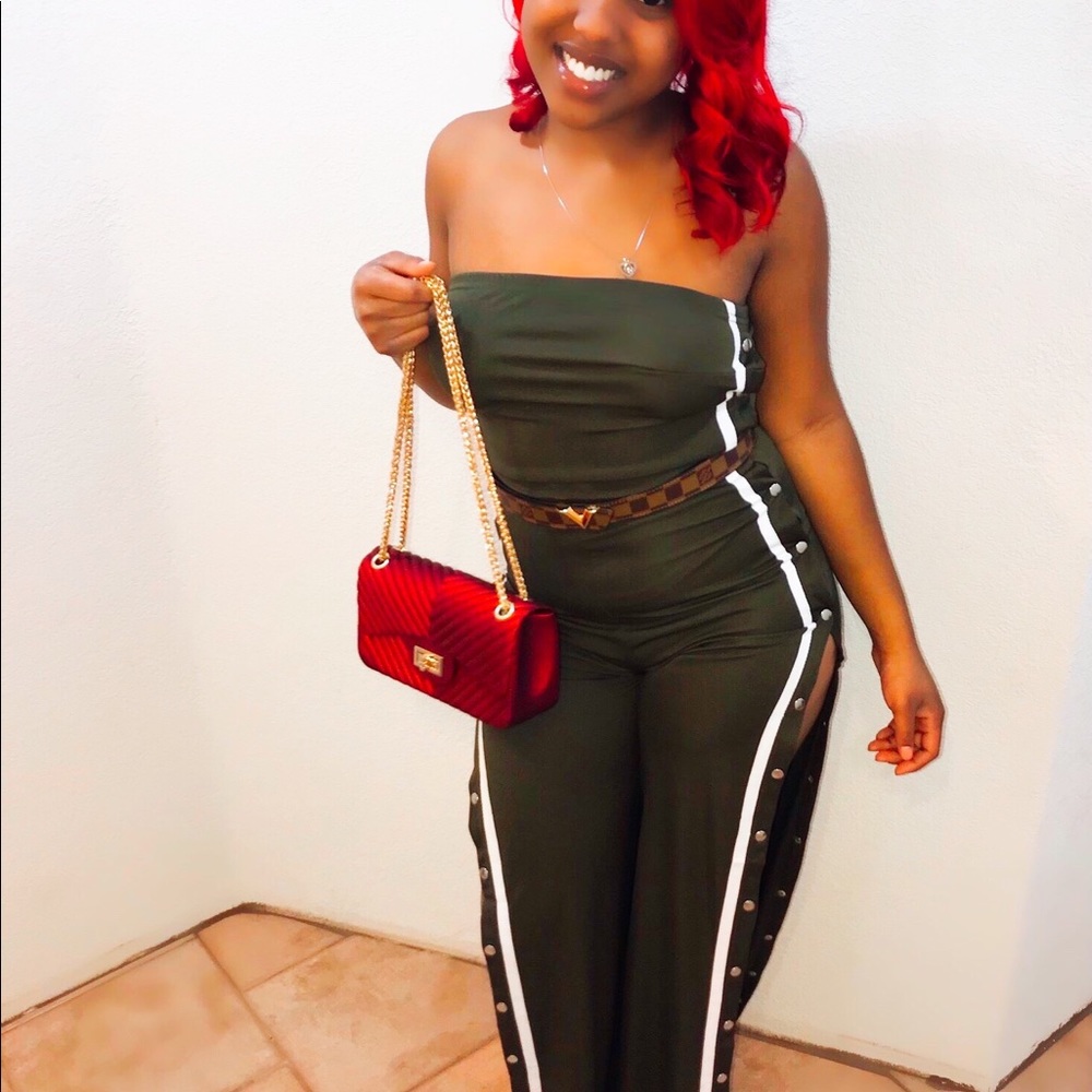 Catalina Button Up Tube Top Jumpsuit